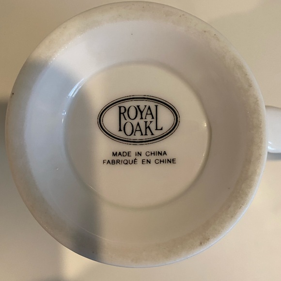 EUC VTG ROYAL OAK FINE CHINA FLUTED MILK COFFEE MUG WITH PINK CABBAGE ROSE - Picture 6 of 6